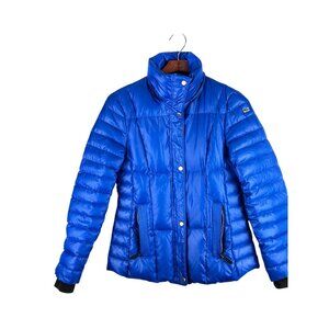 Marc New York Andrew Marc Eleanor Blue Puffer Coat Jacket Size S MISSING HOOD